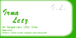 irma letz business card